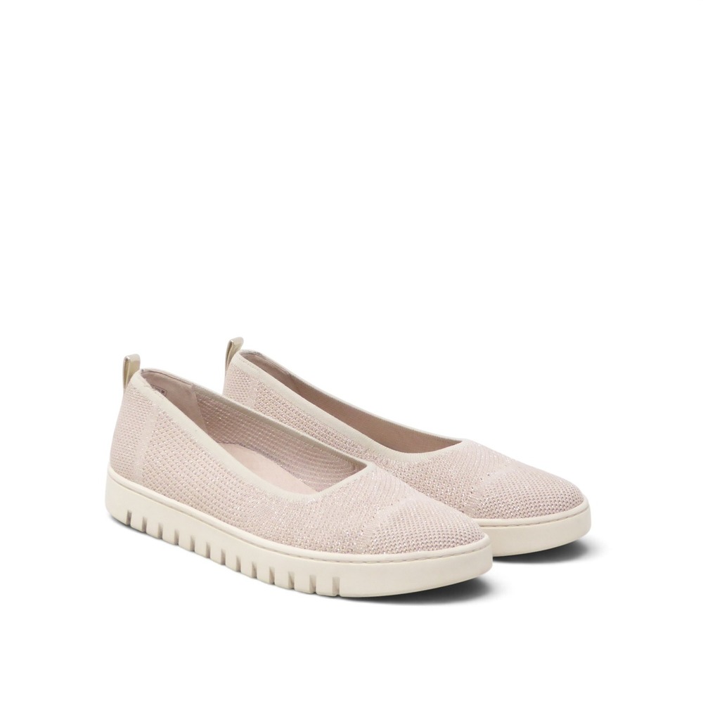 Vionic Women Uptown Skimmer Knit Champagne Pink Metallic Loafers 9.5